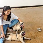 Krishani with Puggy and Izzy.  Pix courtesy Pugzy’s Kitchen