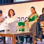 The panelists (above) and guests at the event (below). Pix by Priyantha Wickramaarachchi