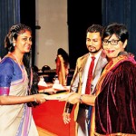 The Vice Chancellor of the University of Colombo Ms Nayani Melegoda awarding the recipients with Awards & Certificates.