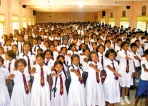 An oath-taking ceremony against drugs at Dhammananda Maha Vidyalaya