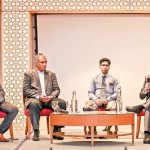 Panel of speakers From the left, Mr. Wellington Perera, Director / Chief Operating Officer Enhancer (Pvt) Ltd, Mr. Indika De Zoysa, Senior Consultant at ICT Agency of Sri Lanka,  Dr. Sidath Liyanage, Senior Lecturer of the Faculty of Computing and Technology at University of Kelaniya, Mr. Inthiqab Haddard, Director Business Operations of WSO2 and former MBA alumni of both ANC and UWL