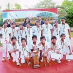 NCC Cricket Academy – winners of the 3rd annual Under-12 Cricket Tournament, organised by the CCC School of Cricket, with their trophy