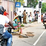 Police stand guard outside schools