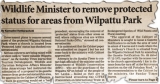 Cabinet rejects removal of Wilpattu’s ‘Protected Areas’