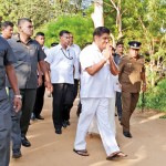 Presidential candidates and party leaders arrive to cast their votes: NDF candidate Sajith Premadasa at Suranimala Primary school