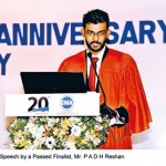 Delevering Speech by a Passed Finalist, Mr. P.A.D.H Reshan