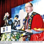Chief Guest, His Excellency David Mckinnon, Canadian High Commissioner in Sri Lanka addressing the ceremony