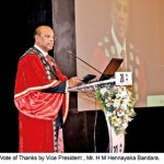 Delivering Vote of Thanks by Vice President, Mr. H.M. Hennayaka Bandara