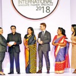 Heshini Goonasekara receiving her Award of Excellence at the International Graduate  Fashion Spectacle (IGFS) in Colombo, on 10th of July 2018