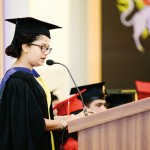 Ms. Amanda Piyarathna announcing the names of the  graduates