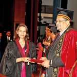 CA Sri Lanka President  Mr. Manil Jayesinghe conferring  the degree to a graduate.