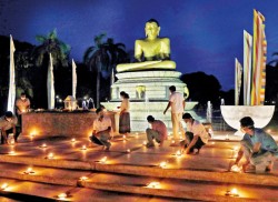 Lighting up curfew-hit Vesak