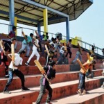 Participants of the cricket coaching sessions held  in the North and East