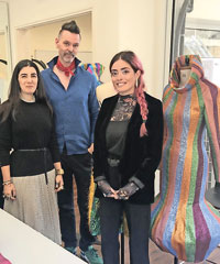 Jason-Steel-with-Lebanese-American-University-(LAU)graduateTatyana-Antoun-with-her-creations