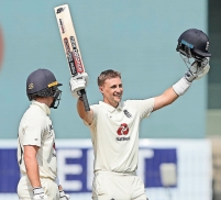 Root hits double ton as England reach 555-8