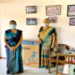 Prof. Sagarika Ekanayake addressing the inmates of the Sunshine Elder’s Home and Mrs. Mandrupa Fernando in the picture.