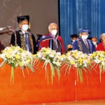 Head Table-(From Left to Right)-Prof. Sagarika Ekanayake(President),  N.I.N.S. Nadarasa (Registar), Chief Guest (Prof. Sarath Amunugama), Director of DLTC (Mr. E.G Somapala,Dean (Prof Sujatha Hewage)