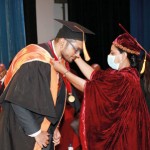 Graduate (Mr.Yasiru Vindula Alwis) receiving hismedal from the President