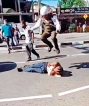 Traffic cop stomping on a suspect: The unanswered question