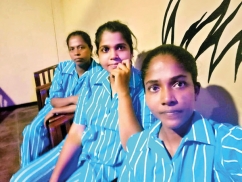 Activists in Air Force pyjamas