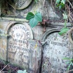 Old tombstones indicate a burial site