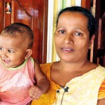 Udeni Swarnalatha  with her  five-month-old child