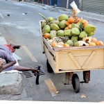 The vendor and the empty street  Pix by M A Pushpa Kumara