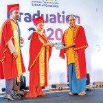 Founding Directors and Senior Lecturers Mr. Satheesh Kumar (Brands and Technology) and Ms. Vinodi Jayawardane (Academic Affairs and Operations) presenting the CODEX to the Chief Guest