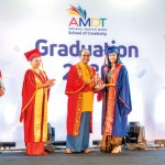 Student of the year, Dimuthu Vithanage receiving her award from the Chief Guest