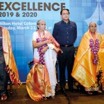 Lifetime Achievement award for Long and Distinguished Service to the Journalism Profession:  D. P. Wickremesinghe, Pushpa Rowel, late Saman Chandranath Weerasinghe (Received by Ms Weerasinghe) and Upali Fonseka. The recipients are seen with Dr. P. Kesavaraj, Managing Director, Yarl Thinakural published by Asian Media Publications Limited.