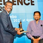 The D. R. Wijewardena Award for Earning the Appreciation of Peers and the Public was awarded to the late Bandula Padmakumara. He was Editor Lakbima, Chairman Associated Newspapers of Ceylon, one-time secretary of The Editors’ Guild and author.  His Award was received by Kumar Lopez, CEO SLPI,  from Ranjit Wijewardene, President,  Newspaper Society of Sri Lanka