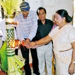 Milton Amarasinghe along with other invitees inaugurating the ceremony with the lighting of the lamp.