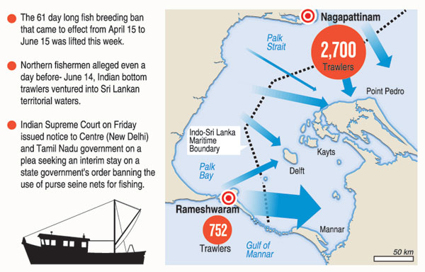 Ban ends, hundreds of mechanised Indian fishing trawlers in Lankan