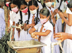 AmCham, Teejay and Habitat for Humanity uplift sanitation facilities at local schools