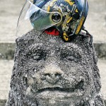 Independence Square-Scant regard: A helmet carelessly placed on a  public work of art Pic by Nilan Maligaspe
