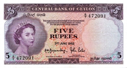 Ceylon, first in the world to have the Queen’s portrait on currency