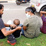 Diyatha Uyana: Learning early: A family of protestors getting ready to take a stand