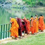 Kurunegala Tranquil state: A group of monks take in nature Pix by Eshan Fernando