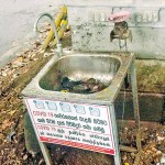 Aluthkade  Bad habits: A common amenity during the pandemic, a sink now in disrepair. Pic by Akila Jayawardana