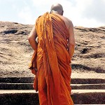 Nuwara Eliya  Towards Nirvana: A monk makes his way uphill. Pic by Shelton Hettiarachchi