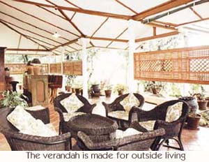The verandah is made for outside living