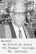 St. Thomas college's Warden - Mr. W. M. N. de Alwis