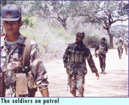 The soldiers on patrol