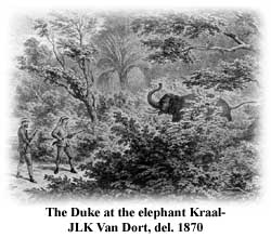 The Duke at the elephant kraal