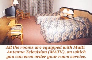 All the rooms are equipped with Multi Antenna Television (MATV). On this TV you can order your room service.