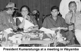 President Kumaratunga at a meeting in Wayamba