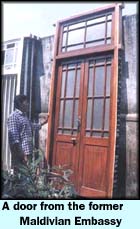 A door from the former Maldivian Embassy