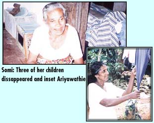 Somi: Three of her children disappeared and inset Ariyawathie