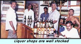 Liquor shops are well stocked
