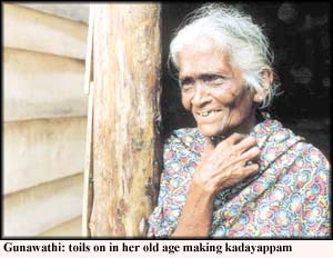Gunawathi: toils on in old age making kadayappam